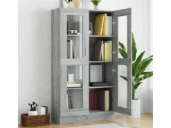 vidaXL Vitrinenschrank Grau Sonoma 82,5x30,5x150 cm Holzwerkstoff