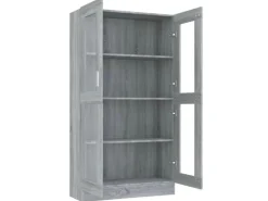 vidaXL Vitrinenschrank Grau Sonoma 82,5x30,5x150 cm Holzwerkstoff