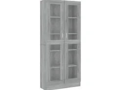 vidaXL Vitrinenschrank Grau Sonoma 82,5x30,5x185,5 cm Holzwerkstoff