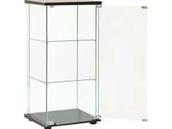 vidaXL Vitrinenschrank Hartglas Schwarz