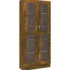 vidaXL Vitrinenschrank Räuchereiche 82,5x30,5x185,5 cm Holzwerkstoff