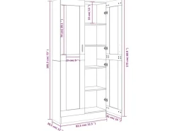vidaXL Vitrinenschrank Räuchereiche 82,5x30,5x185,5 cm Holzwerkstoff