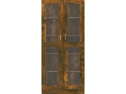 vidaXL Vitrinenschrank Räuchereiche 82,5x30,5x185,5 cm Holzwerkstoff