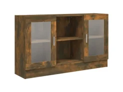 vidaXL Vitrinenschrank Räuchereiche 120x30,5x70 cm Holzwerkstoff 815627