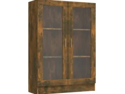vidaXL Vitrinenschrank Räuchereiche 82,5x30,5x115 cm Holzwerkstoff