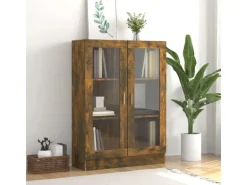 vidaXL Vitrinenschrank Räuchereiche 82,5x30,5x115 cm Holzwerkstoff