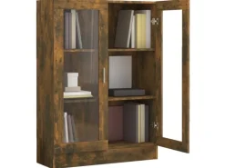 vidaXL Vitrinenschrank Räuchereiche 82,5x30,5x115 cm Holzwerkstoff