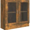 vidaXL Vitrinenschrank Räuchereiche 82,5x30,5x80 cm Holzwerkstoff