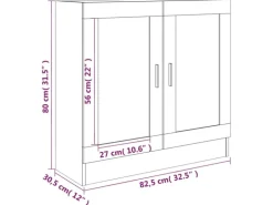 vidaXL Vitrinenschrank Räuchereiche 82,5x30,5x80 cm Holzwerkstoff