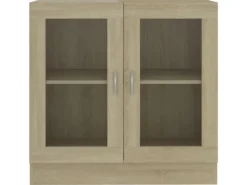 vidaXL Vitrinenschrank Sonoma-Eiche 82,5x30,5x80 cm Holzwerkstoff