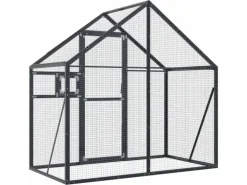 vidaXL Voliere Anthrazit 179x100x185 cm Aluminium