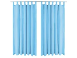 vidaXL Vorhänge Mikro-Satin 2 Stk mit Schlaufen 140 x 175 cm Türkis