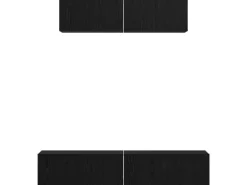 vidaXL Wand TV Schrank 4 Stk Schwarz Eichen-Optik Holzwerkstoff 3393361