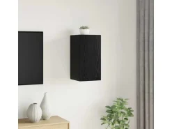 vidaXL Wand TV Schrank Schwarz Eichen-Optik 30,5 x 30 x 60 cm 875069