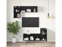 vidaXL Wand TV Schrank Schwarz Eichen-Optik 30,5 x 30 x 60 cm 875069