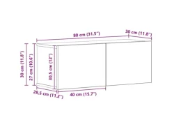 vidaXL Wand TV Schrank Schwarz Eichen-Optik Holzwerkstoff 3393271