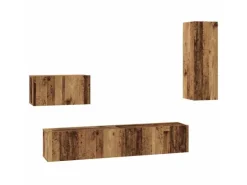 vidaXL Wand TV Schrank Set 4-Tlg Altholz 200 x 30 x 30 cm Holzwerkstoff 3393465
