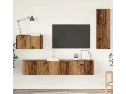 vidaXL Wand TV Schrank Set 4-Tlg Altholz 200 x 30 x 30 cm Holzwerkstoff 3393465