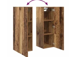 vidaXL Wand TV Schrank Set 4-Tlg Altholz 200 x 30 x 30 cm Holzwerkstoff 3393465