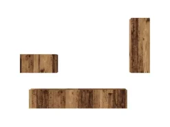 vidaXL Wand TV Schrank Set 4-Tlg Altholz 200 x 30 x 30 cm Holzwerkstoff 3393465