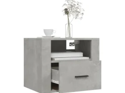vidaXL Wand-Nachttisch Betongrau 50x36x40 cm