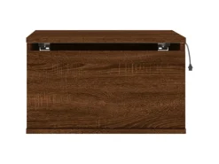 vidaXL Wand-Nachttisch mit LED-Leuchten Braun Eichen-Optik Modell 4