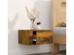 vidaXL Wand-Nachttisch Räuchereiche 50x36x25 cm