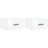 vidaXL Wand-Nachttische 2 Stk Hochglanz-Weiß 35x35x20 cm Modell 7