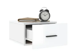 vidaXL Wand-Nachttische 2 Stk Hochglanz-Weiß 35x35x20 cm Modell 7