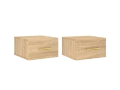 vidaXL Wand-Nachttische 2 Stk Sonoma-Eiche 35x35x20 cm Modell 3