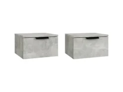 vidaXL Wand-Nachttische 2 Stk Betongrau 34x30x20 cm