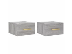 vidaXL Wand-Nachttische 2 Stk Grau Sonoma 35x35x20 cm Modell 1
