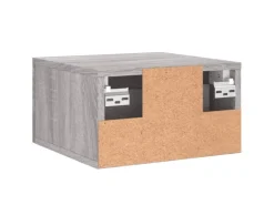 vidaXL Wand-Nachttische 2 Stk Grau Sonoma 35x35x20 cm Modell 1