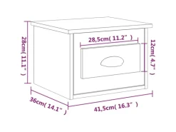 vidaXL Wand-Nachttische 2 Stk Braun Eichen-Optik 41,5x36x28 cm