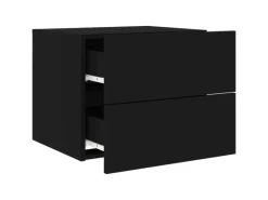 vidaXL Wand-Nachttische mit LED-Leuchten 2 Stk Schwarz Modell 5