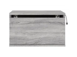 vidaXL Wand-Nachttische mit LED-Leuchten 2 Stk Grau Sonoma Modell 4