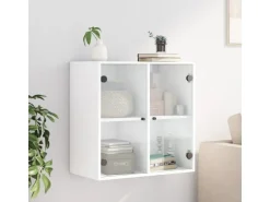 vidaXL Wandschrank mit Glastüren Weiß 68x37x68,5 cm