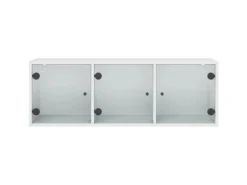 vidaXL Wandschrank mit Glastüren Weiß 102x37x35 cm