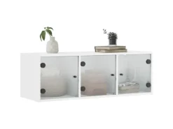 vidaXL Wandschrank mit Glastüren Weiß 102x37x35 cm