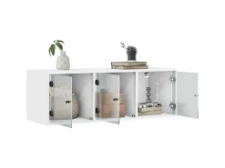 vidaXL Wandschrank mit Glastüren Weiß 102x37x35 cm