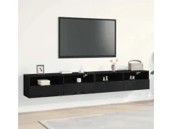 vidaXL Wand-TV-Schrank 2 Stk Schwarz Eichen-Optik 100x30x30cm 862193