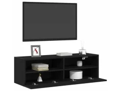 vidaXL Wand-TV-Schrank 2 Stk Schwarz Eichen-Optik 100x30x30cm 862193