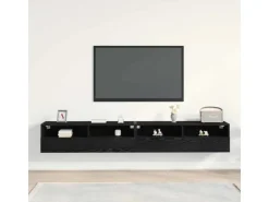 vidaXL Wand-TV-Schrank 2 Stk Schwarz Eichen-Optik 100x30x30cm 862193