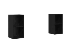 vidaXL Wand-TV-Schrank 2 Stk Schwarz Eichen-Optik 37 x 37 x 72 cm 3393556