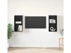vidaXL Wand-TV-Schrank 2 Stk Schwarz Eichen-Optik 37 x 37 x 72 cm 3393556