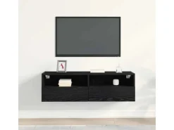 vidaXL Wand-TV-Schrank Schwarz Eichen-Optik 100x30x30cm Holzwerkstoff 862192