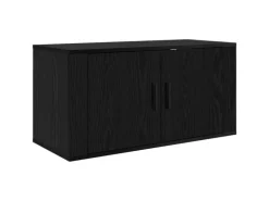 vidaXL Wand-TV-Schrank Set Wandmontiert 3-Tlg Schwarz Eichen-Optik 3415599