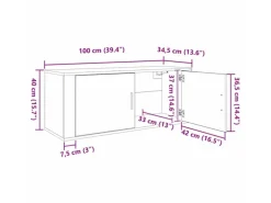 vidaXL Wand-TV-Schrank Set Wandmontiert 3-Tlg Schwarz Eichen-Optik 3415602