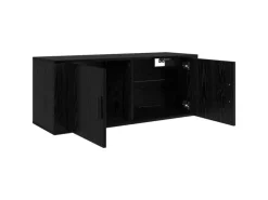 vidaXL Wand-TV-Schrank Set Wandmontiert 3-Tlg Schwarz Eichen-Optik 3415602