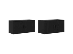 vidaXL Wand-TV-Schrank Set Wandmontiert 2-Tlg Schwarz Eichen-Optik 3415603